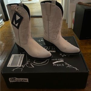 LIGHTNING STRIKES WESTERN BOOTS by Free People x Mexicana Victoria White Crack